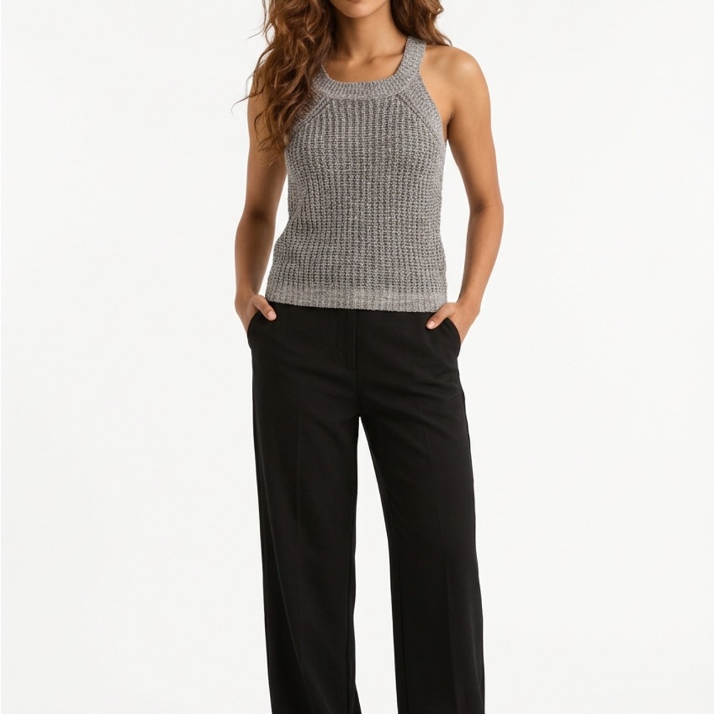 Sleeveless Knitted Grey Top Women's By Fate Size Small